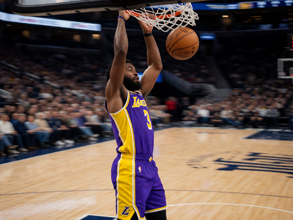 NBA比赛中球员完成精彩扣篮的瞬间画面